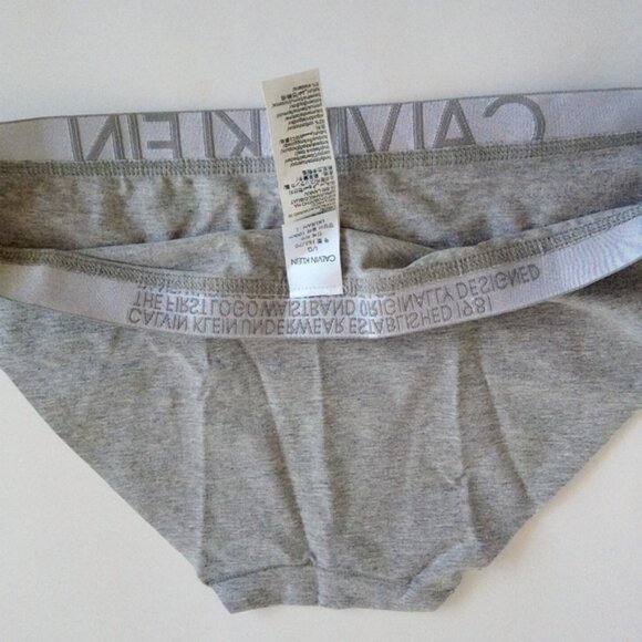 Calvin Klein Women’s Grey Bikini Panty – Thick Logo Waistband, Size L/G - Picture 5 of 13